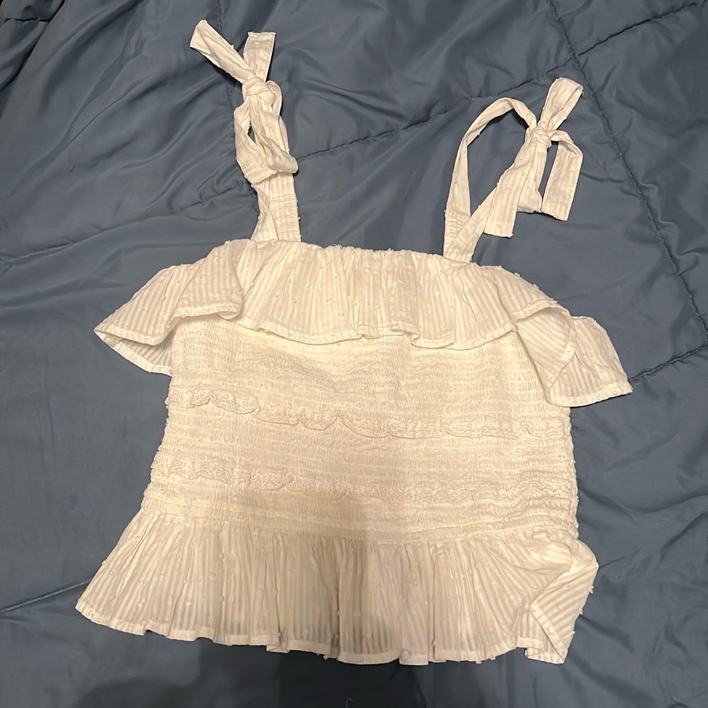 White bow tank top